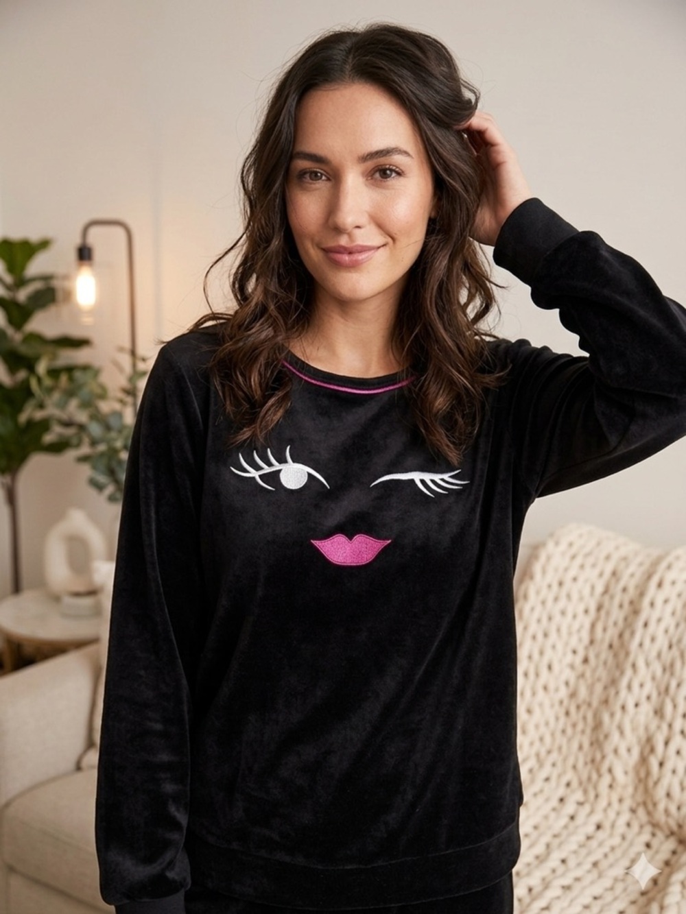 kate spade black sweater with pink label
